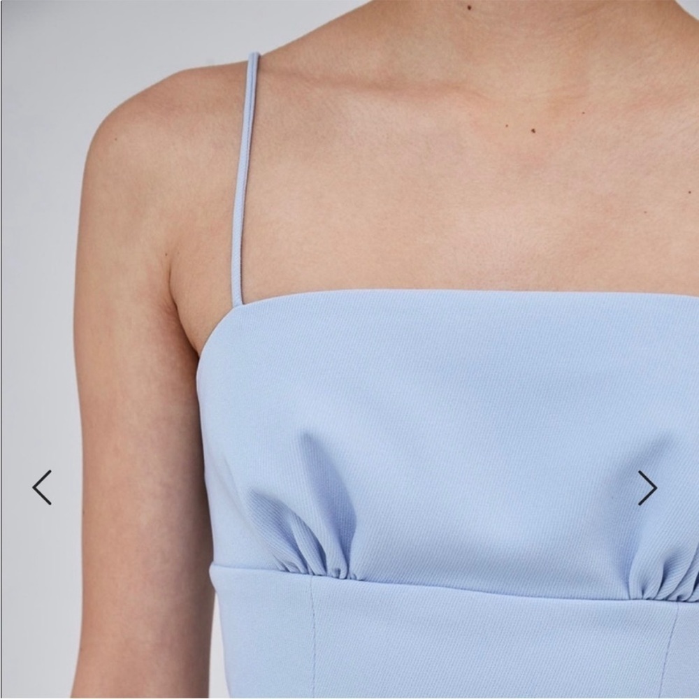 C/MEO Collective Good Thing Light Blue Ruched Midi Dress - Picture 4 of 10